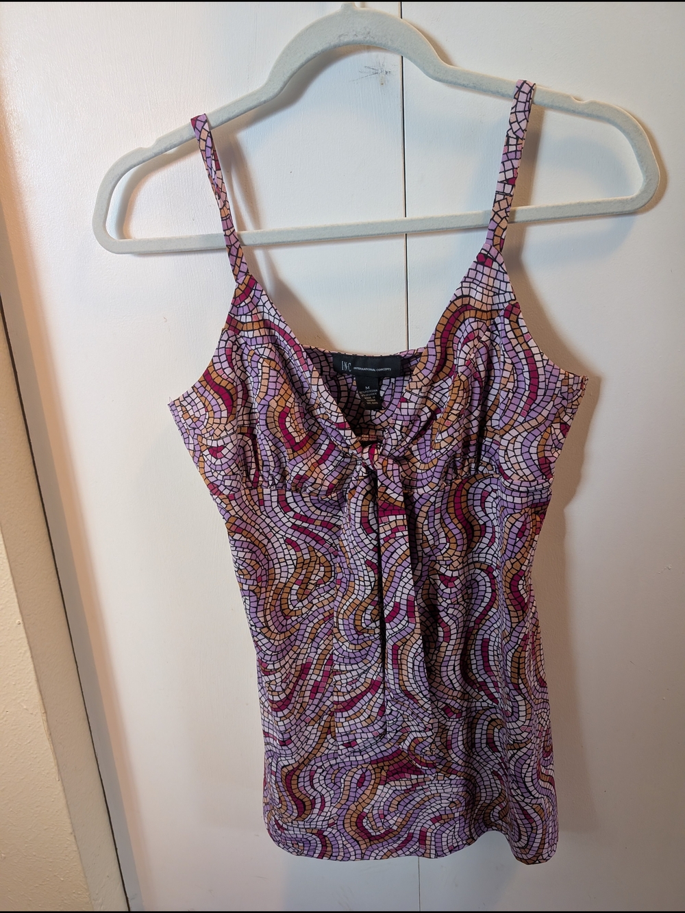 INC Pink, Purple & Orange Mosaic Print Cami Top